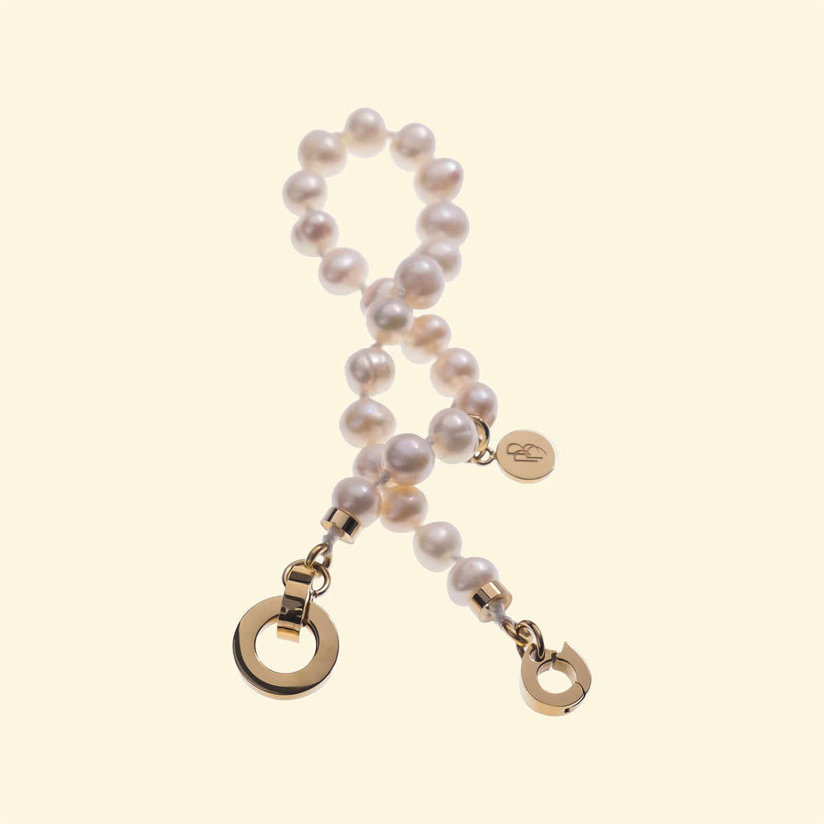 PERLITA Bracelet — Freshwater Pearls & Gold, BETTENCOURT jewellery — view 2, clasp and extension ring