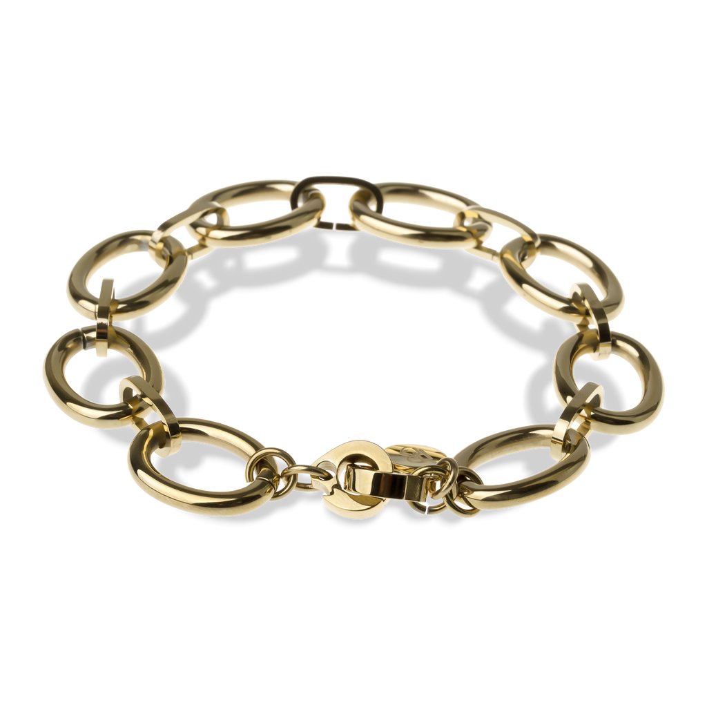 MATHILDE Bracelet — Gold Oval Link, BETTENCOURT jewellery — view 2