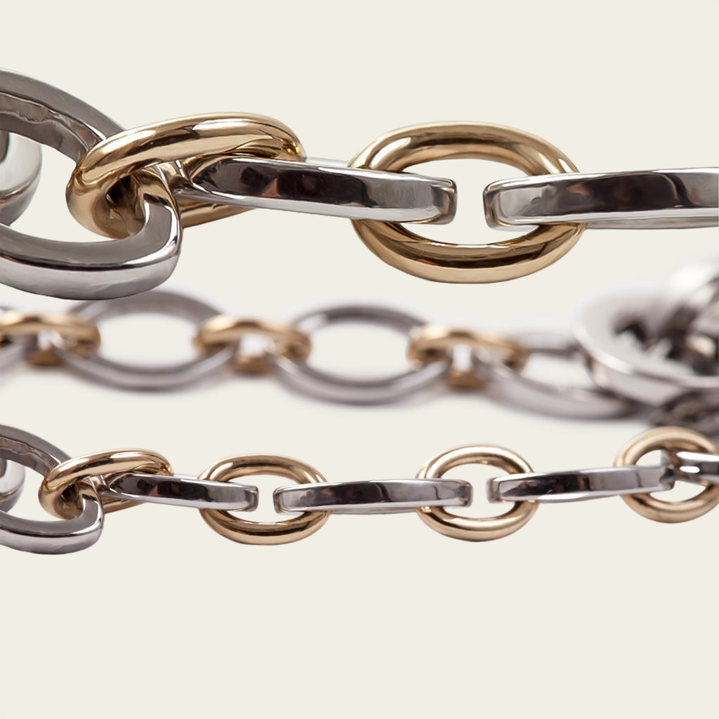 VALENTINA Necklace — Two-Tone Gold & Steel, BETTENCOURT jewellery — view 2