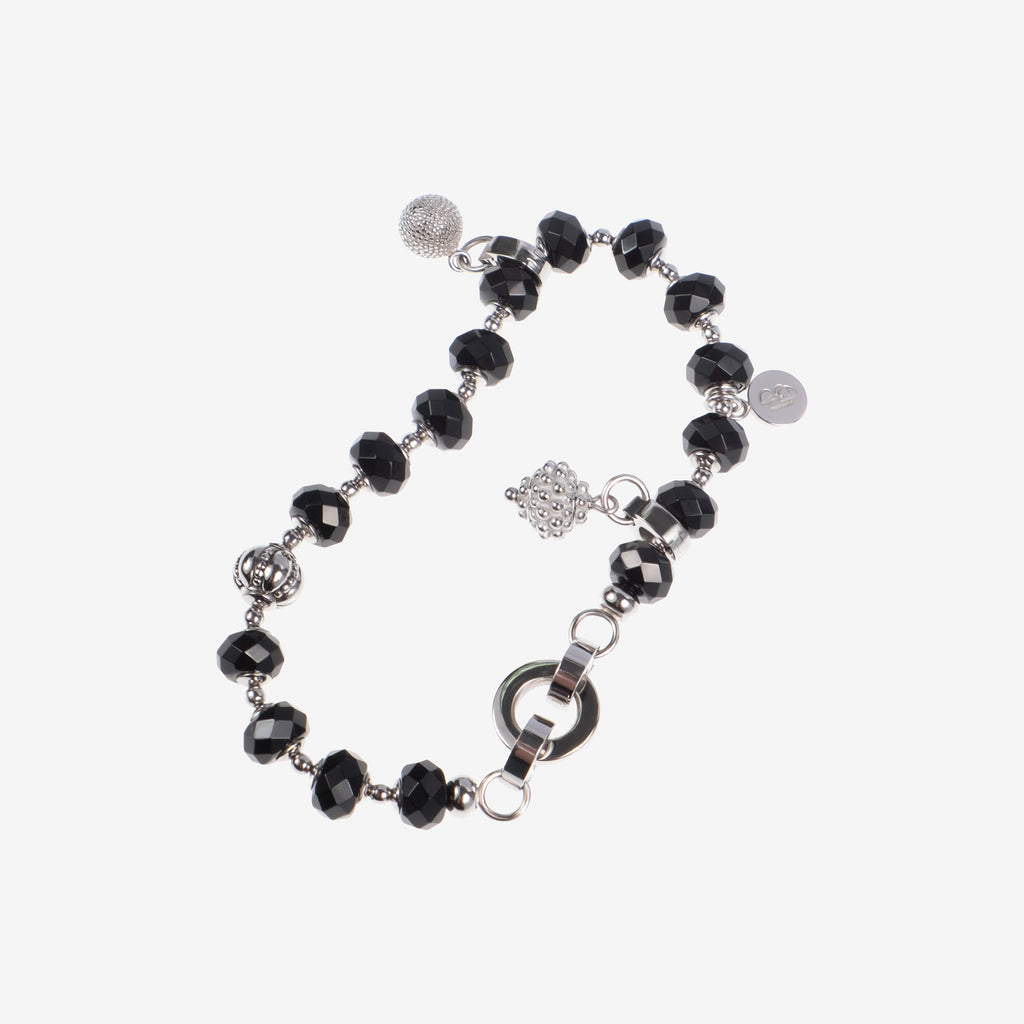 NERINA – Black Agate Stainless Steel Bracelet, BETTENCOURT jewellery — view 4