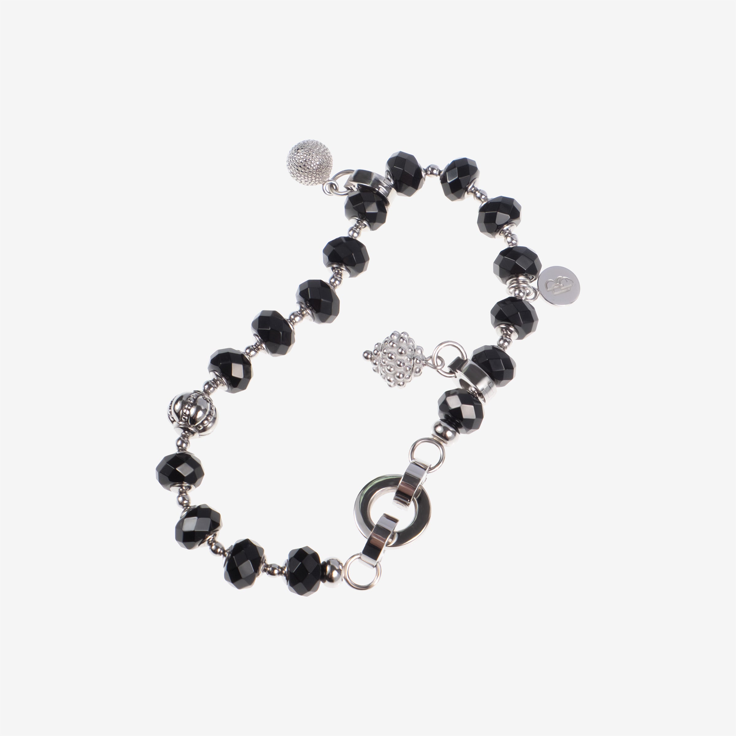 NERINA – Black Agate Stainless Steel Bracelet, BETTENCOURT jewellery — view 4