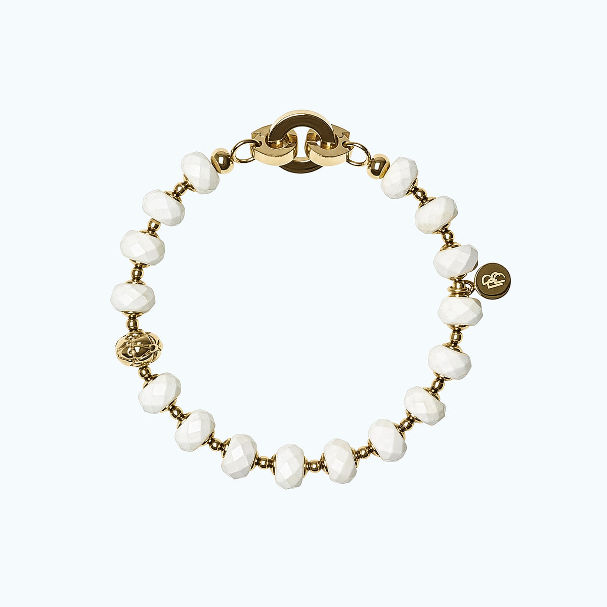 CANDELA Bracelet — Faceted White Agate & Gold, BETTENCOURT jewellery