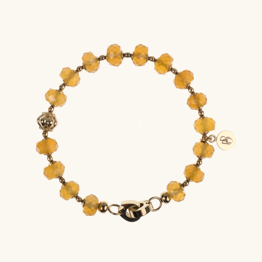 GRAZIELLA – Armband Gelber Achat & Gold, BETTENCOURT Schmuck – Ansicht 2