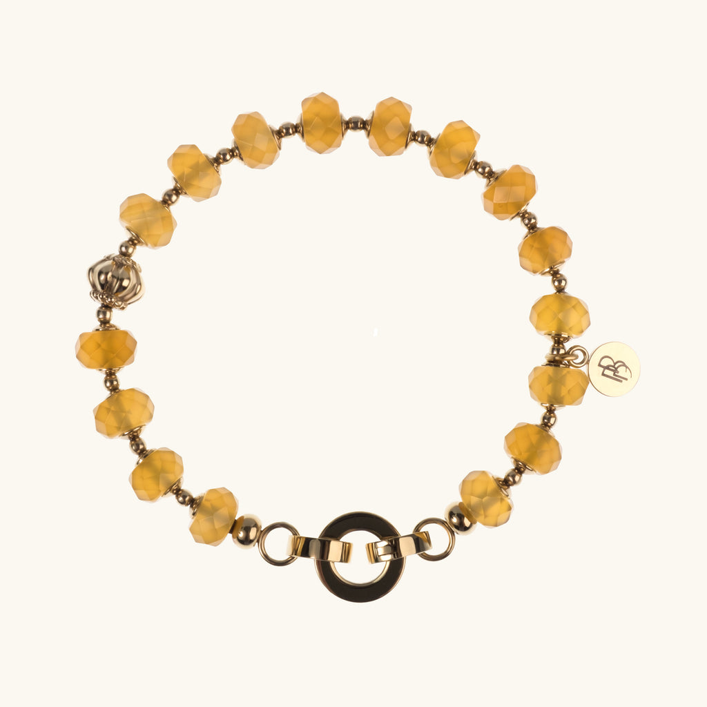 GRAZIELLA – Armband Gelber Achat & Gold, BETTENCOURT Schmuck