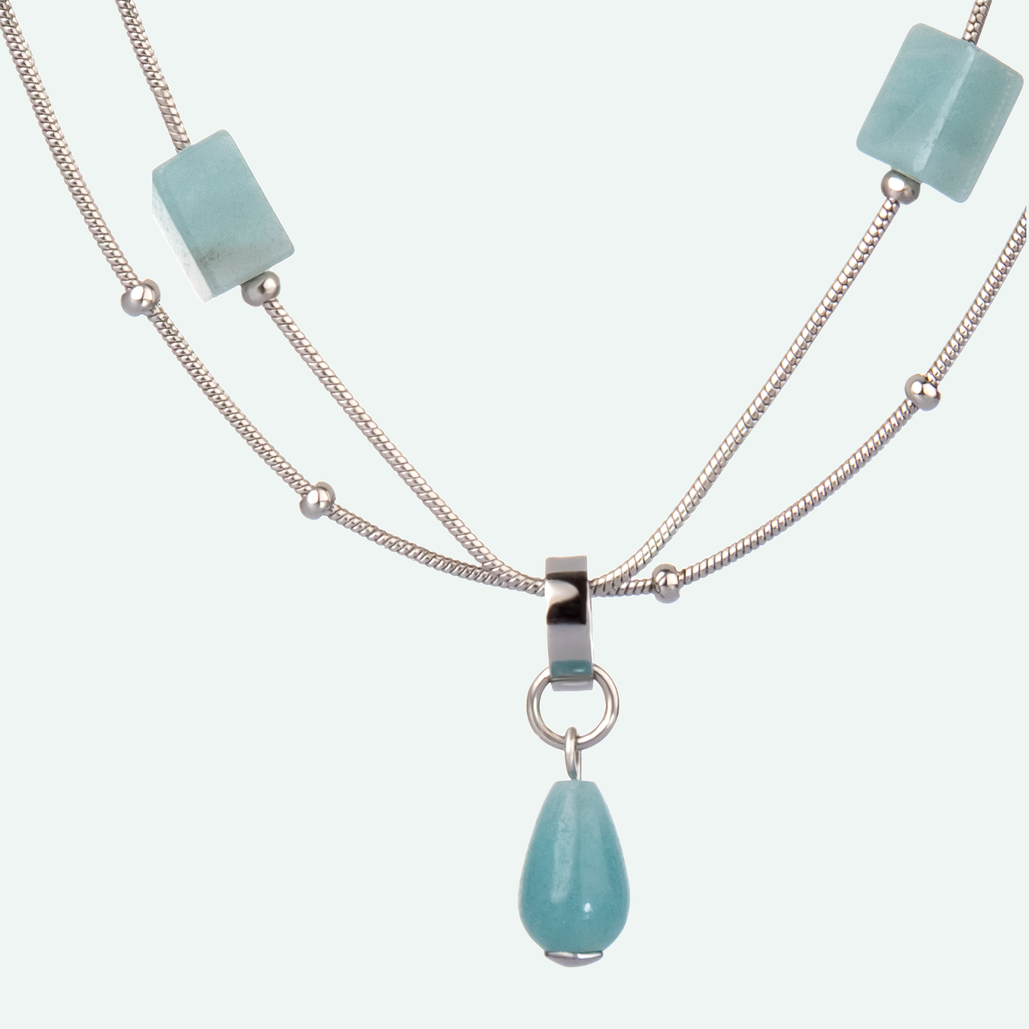 SOFIA Pendant — Amazonite Teardrop, BETTENCOURT jewellery — view 3