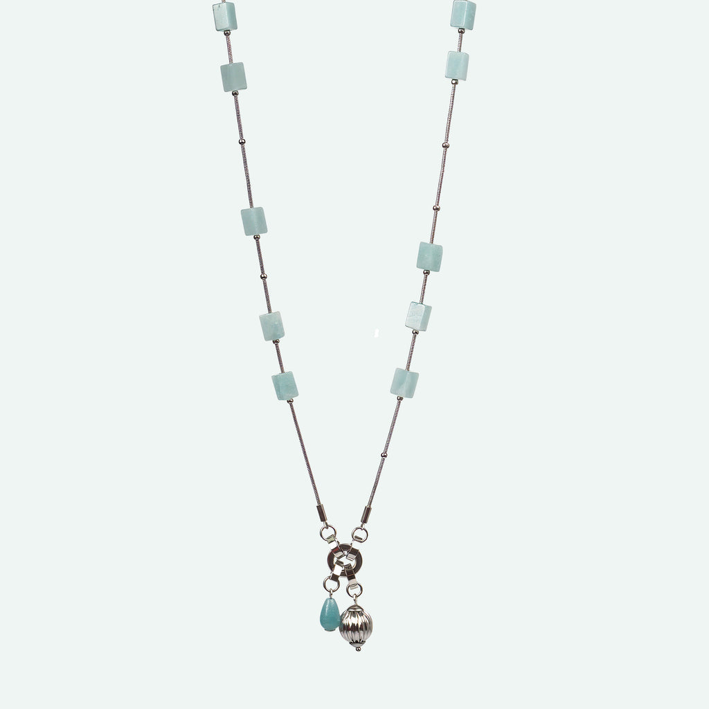 MARISA – Amazonite Snake Chain Necklace, BETTENCOURT jewellery — view 4