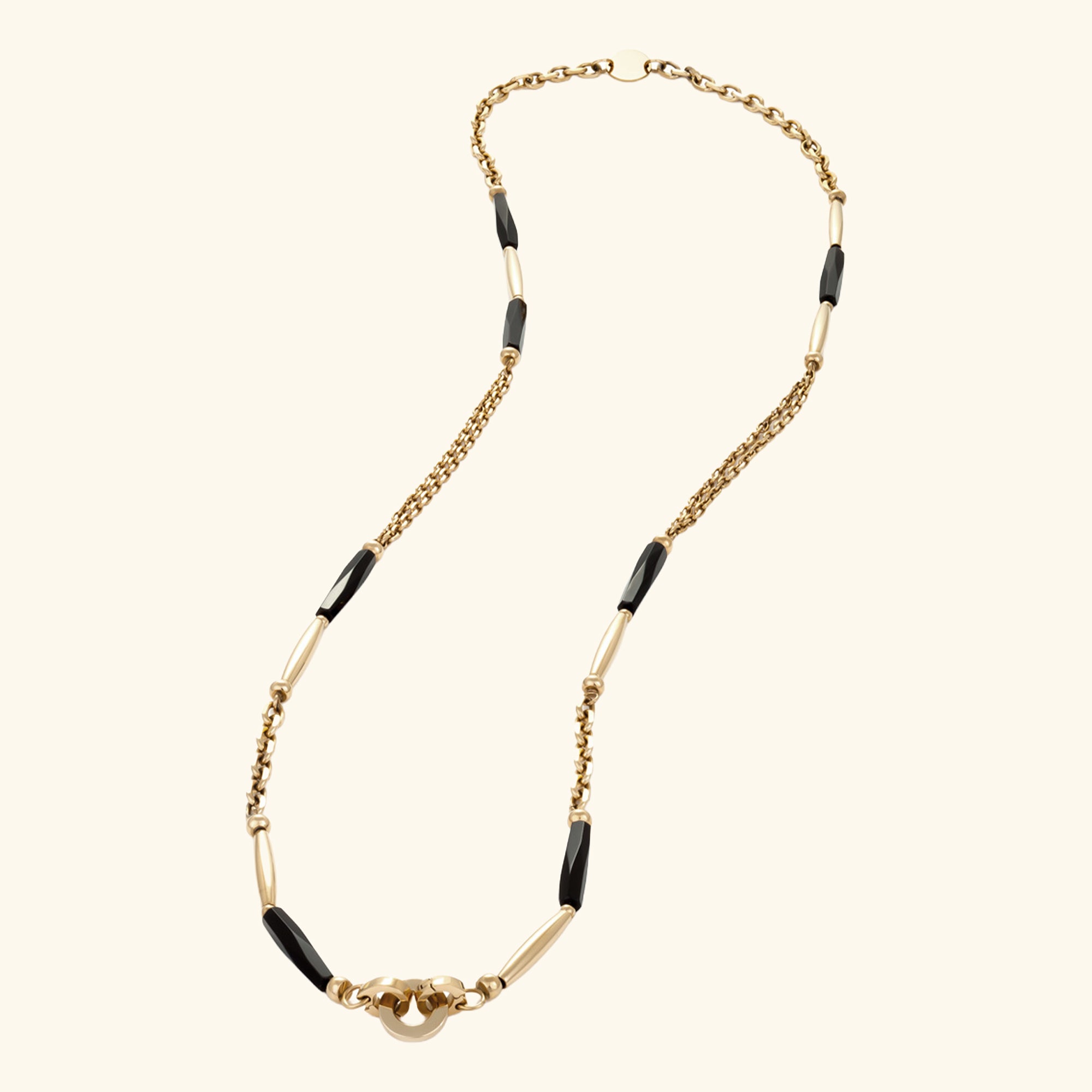 MORGANA — Long Gold & Black Agate Necklace, BETTENCOURT jewellery — view 5