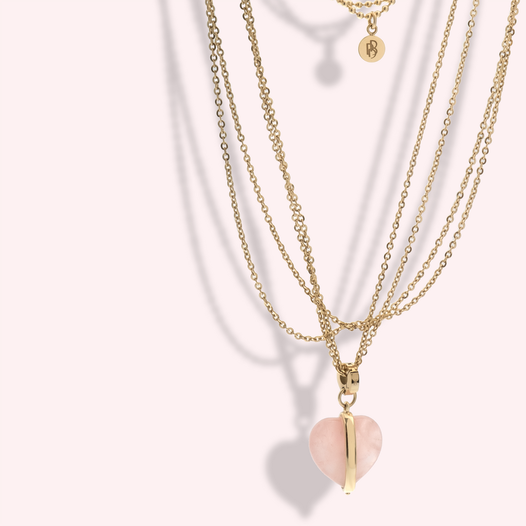 CUORE Pendant — Rose Quartz Heart, BETTENCOURT jewellery — view 4
