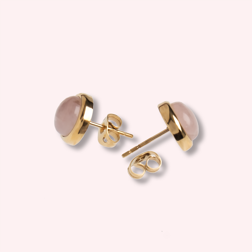 ROSA Earrings — Rose Quartz Studs, BETTENCOURT jewellery