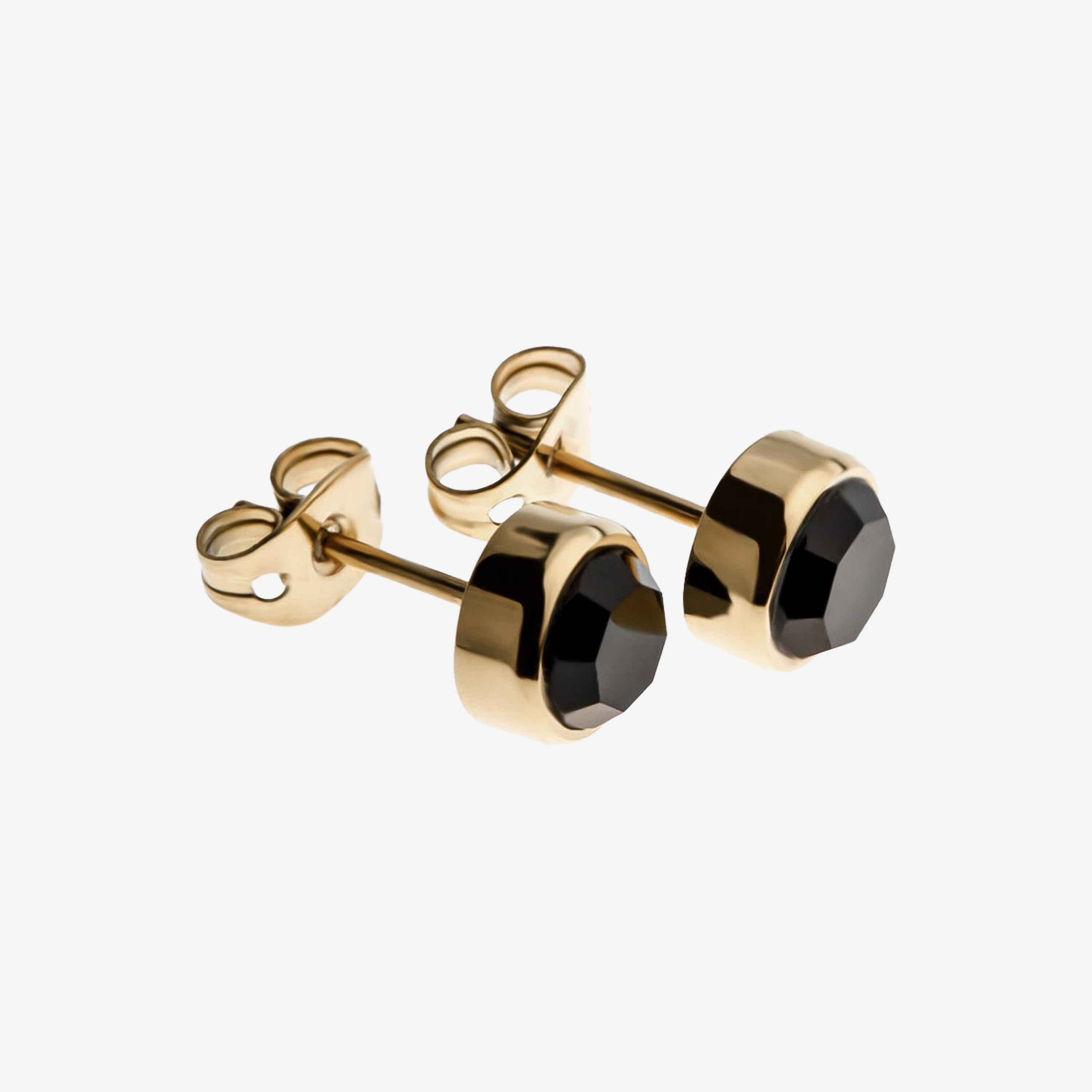 GEMMA Earrings — Black Agate Studs, BETTENCOURT jewellery