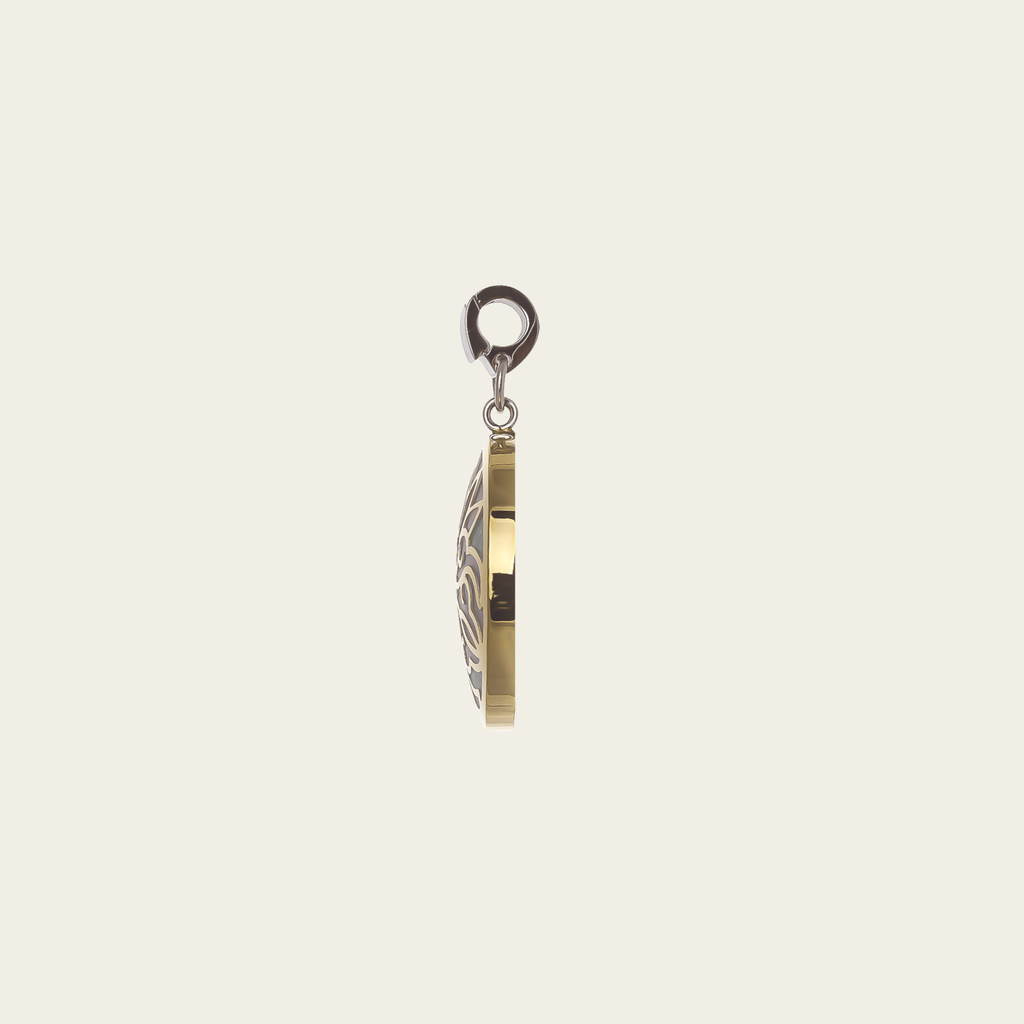 LUA – bicolor pendant in stainless steel and gold, BETTENCOURT jewellery — view 3